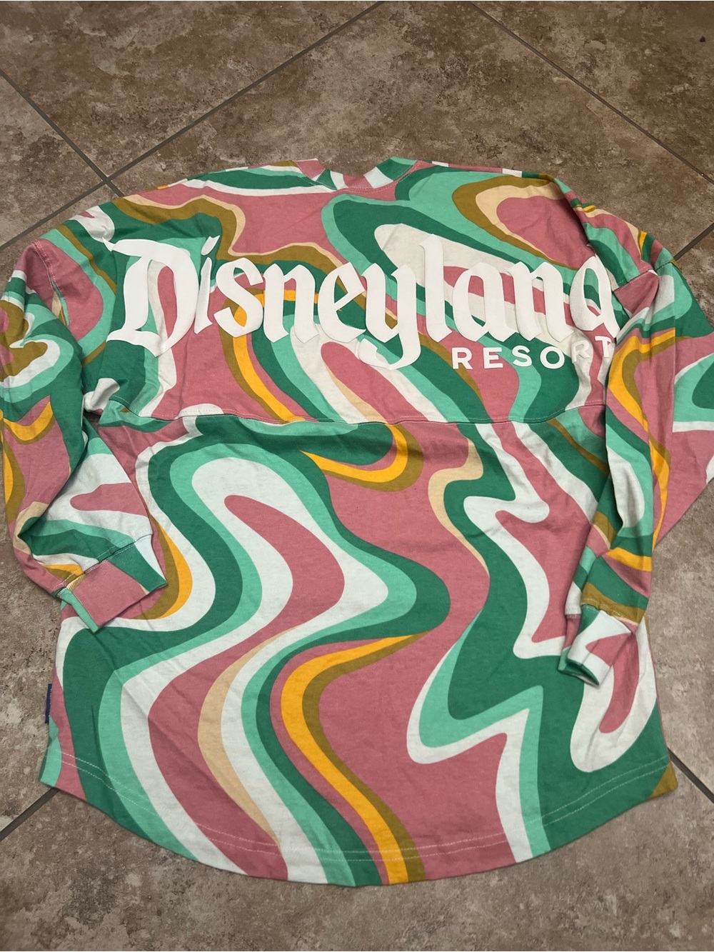 Disney Long Sleeve Retro Swirl Tee - Pink, Green & Yellow